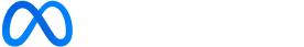 The image displays the Meta logo, featuring the word "Meta" in white sans-serif font against a black background. To the left of the text, a partial blue circle is visible, representing the company's branding.