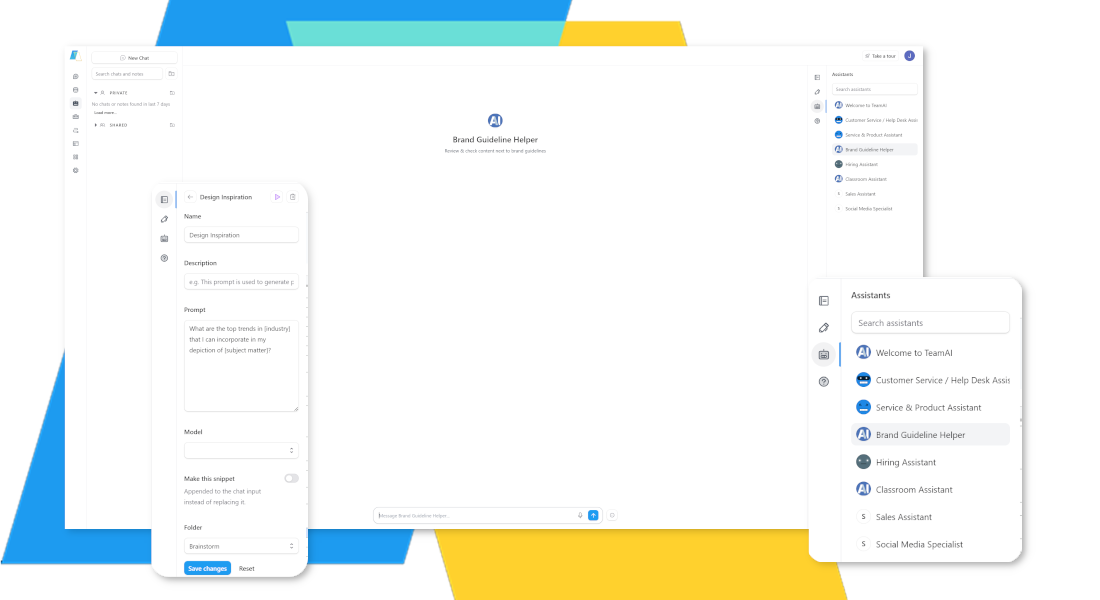 A clean and modern digital interface is displayed, featuring a central blank canvas with a "Watch Demo Video" prompt. To the left, a mobile interface shows a list of items, possibly a task list or menu. To the right, a sidebar presents various tools and options, suggesting a design or productivity application. The overall aesthetic is minimalist with a vibrant color scheme of blue and yellow.