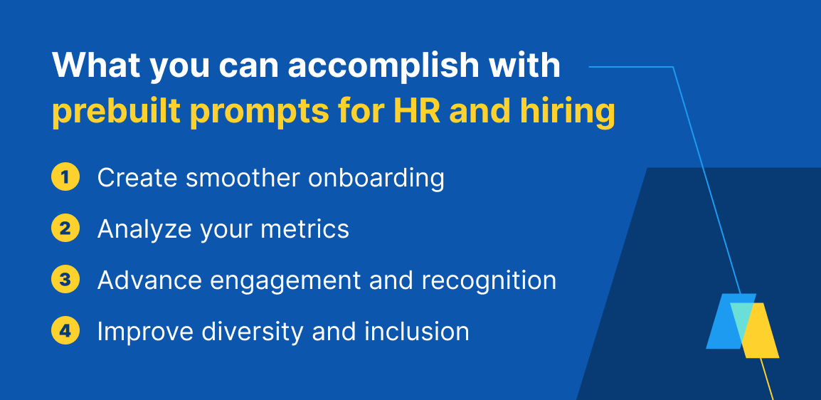 List of what human resource professionals can accomplish with AI.