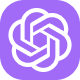 The official logo for ChatGPT, featuring its distinctive design elements.