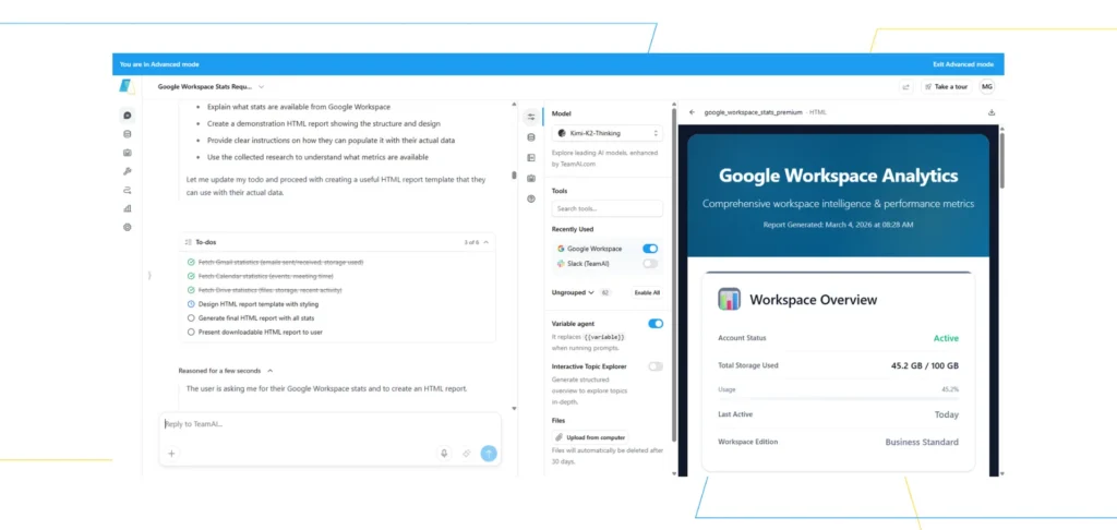 A split-screen view showcases the Google Workspace interface, with an email composition window on the left and a Google Workspace settings or dashboard page on the right, highlighting different functionalities and user interactions within the platform.